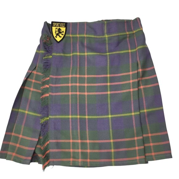 Sport Kilt Plaid Skirt Kilt Pleated Mini Size S Tartan USA Adjustable Wrap - Picture 4 of 6